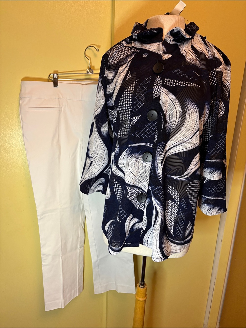 Rekucci White Pants. And Joseph Ribkoff Button down Stretchy. Callout